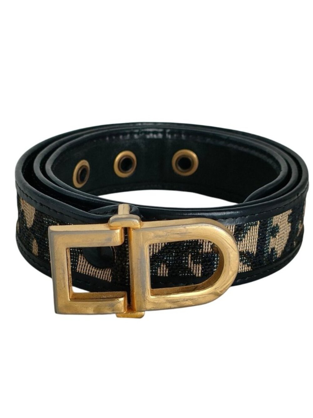 Dior Vintage Trotter Belt 70 Navy